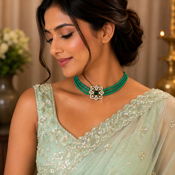 Crystal Beads Choker Necklace