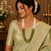 Olive Pearl Cascade Beads Necklace