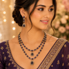 Midnight Sapphire Royale Layered Necklace Set