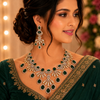 Emerald Royale Statement Necklace Set