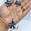 BlueBliss Floral Pendant Set