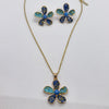 BlueBliss Floral Pendant Set