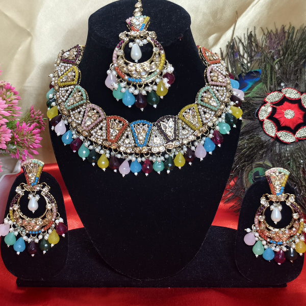 Royal Multicolor Kundan & Bead Necklace Set