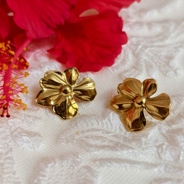 Golden Blossom Anti-Tarnish Earrings