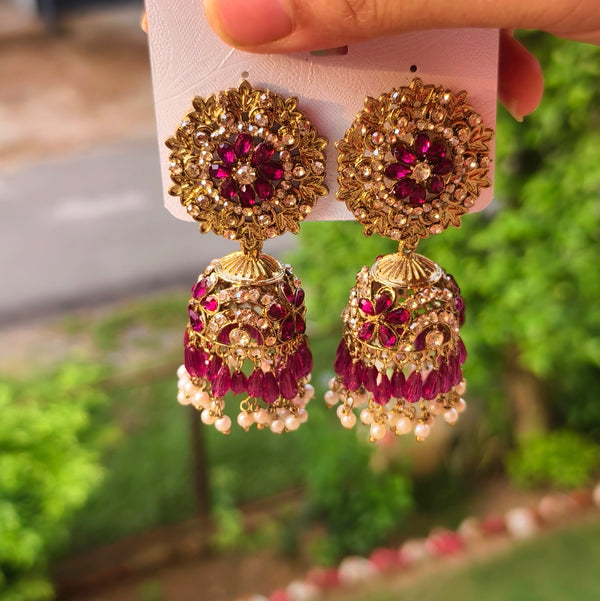 Regal Blossom Jhumka Earrings