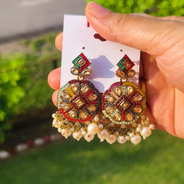 Ethnic Kundan Pearl Choker Necklace Set