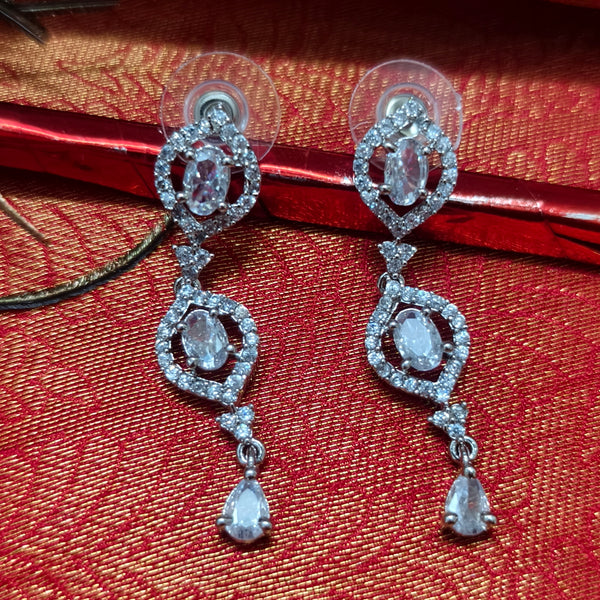 Classic Silver Stone AD Necklace Set
