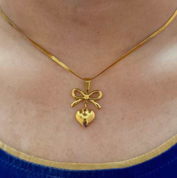 Bow Bliss Heart Pendant