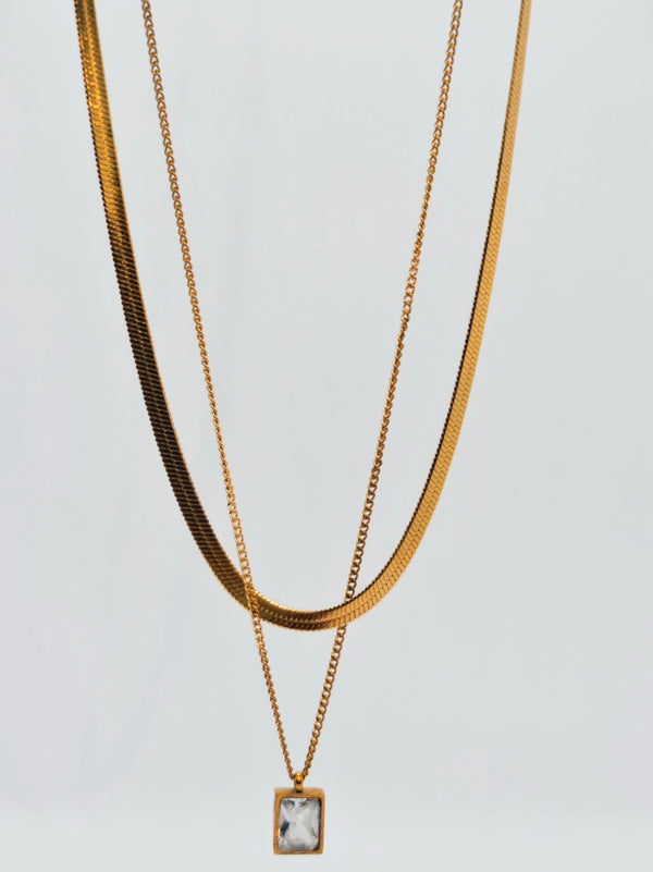 Golden Aura Layered Pendant Set