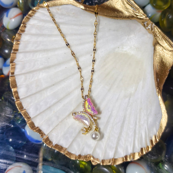 LustreWing Butterfly Pendant Chain