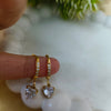Crystal Heart Drop Hoop Earrings