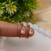 Elegant Rectangle Stone Hoop Earrings