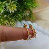 Elegant Rectangle Stone Hoop Earrings