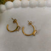 Elegant Rectangle Stone Hoop Earrings