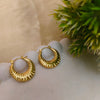 Gold Plated Textured Hoop Earrings