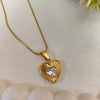Golden Heart Crystal Pendant Chain