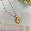 Golden Heart Crystal Pendant Chain