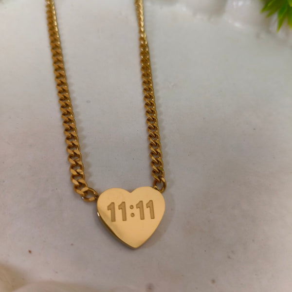 Wishmaker 11:11 Heart Pendant Chain