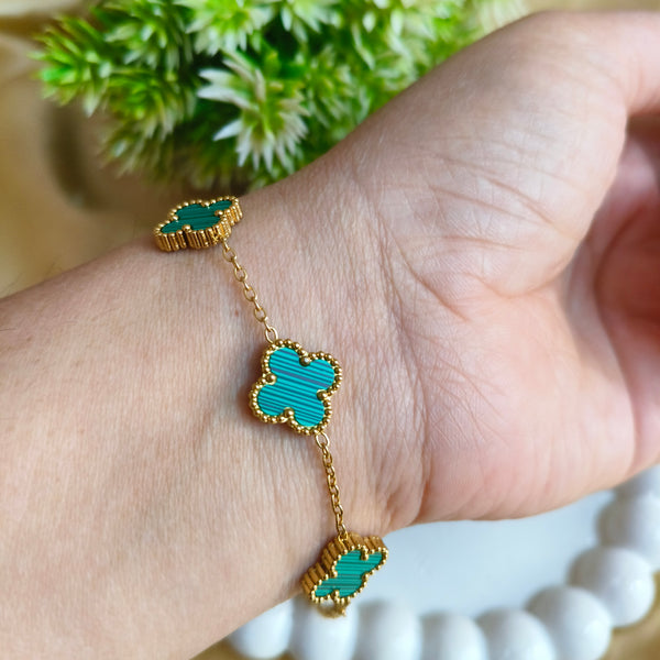 EmeraldClover Charm Bracelet
