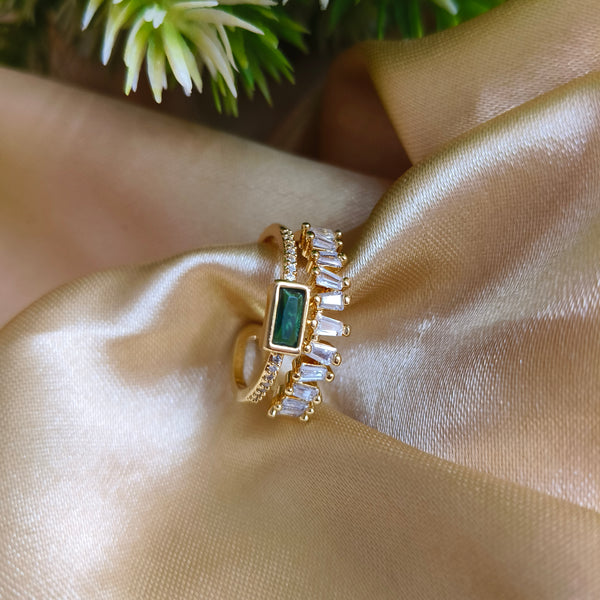 Emerald Luxe Baguette Anti-Tarnish Ring