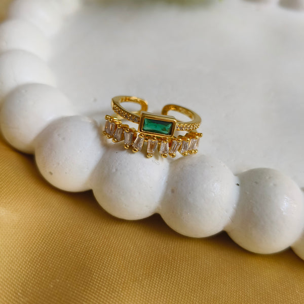 Emerald Luxe Baguette Anti-Tarnish Ring