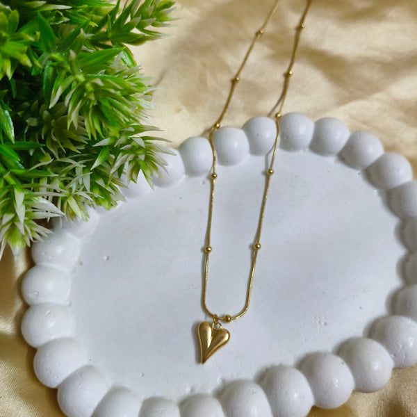 Golden Edge Abstract Heart Pendant