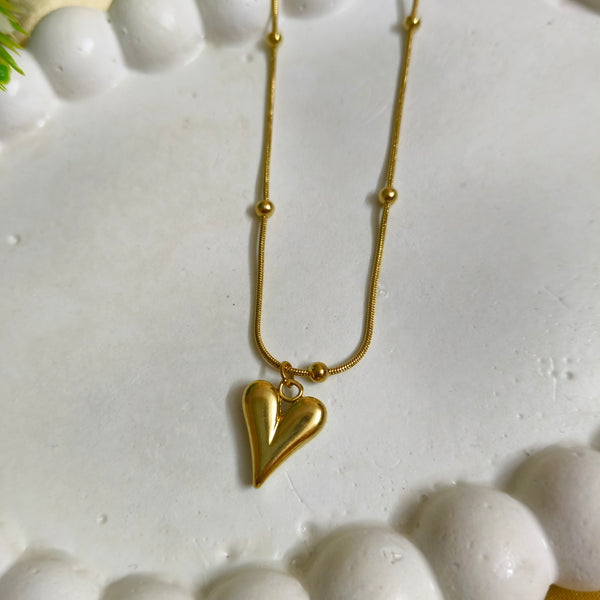 Golden Edge Abstract Heart Pendant