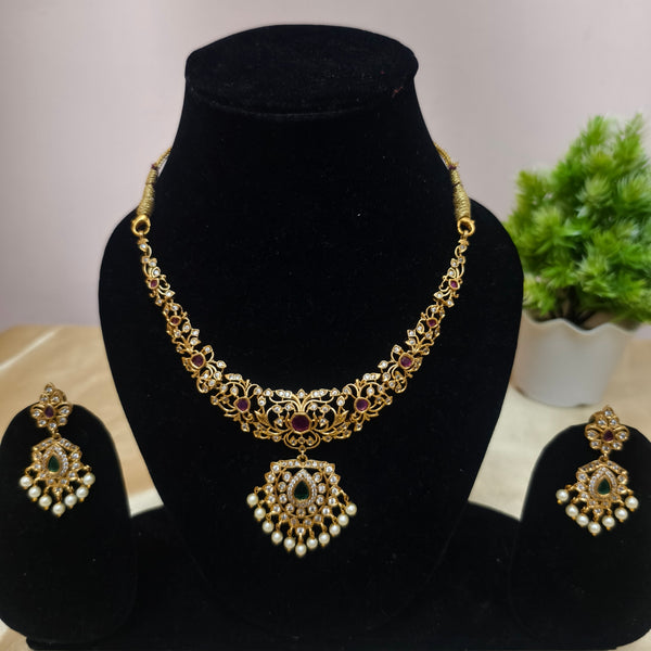 Heritage Ruby & Emerald Antique Necklace Set