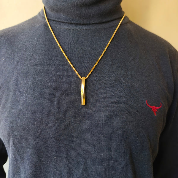 TitanBar Twisted Gold-Plated Pendant