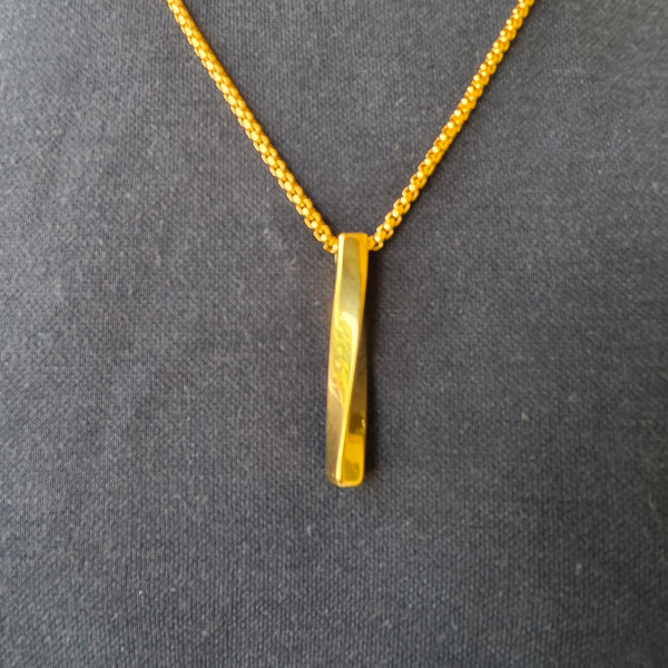 TitanBar Twisted Gold-Plated Pendant