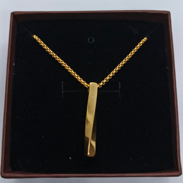 TitanBar Twisted Gold-Plated Pendant