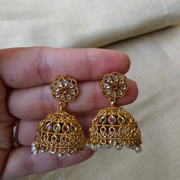 Heritage Pearl Dome Jhumkas