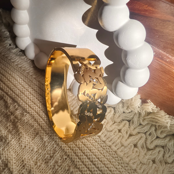 Floral Aura Anti-Tarnish Cut-Out Bracelet