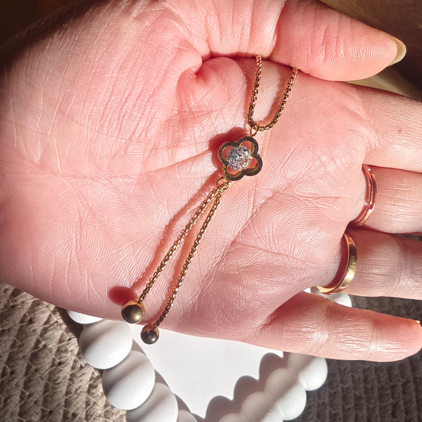Crystal Clover Y-Necklace