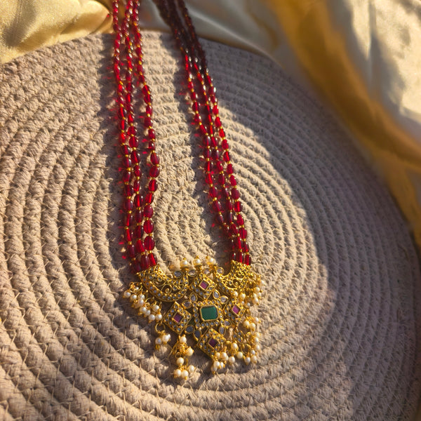Royal Ruby Multi-Layer Beads Necklace