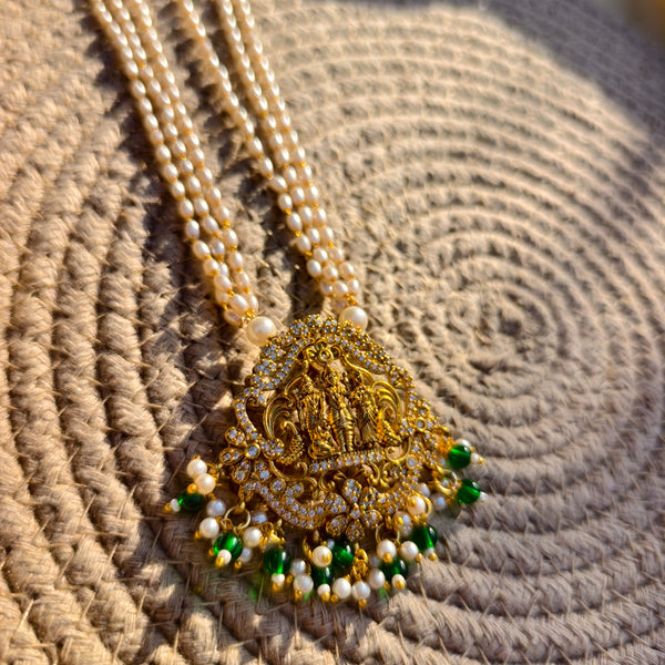 Lakshmi Pearl Temple Necklace Set