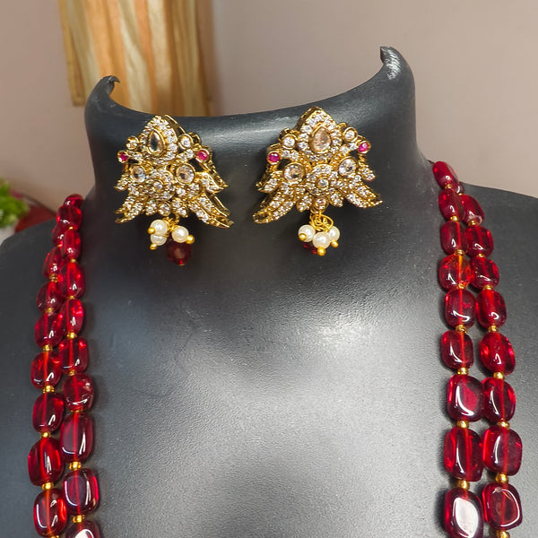 Ruby Royale Beads Necklace Set