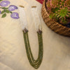 Olive Pearl Cascade Beads Necklace