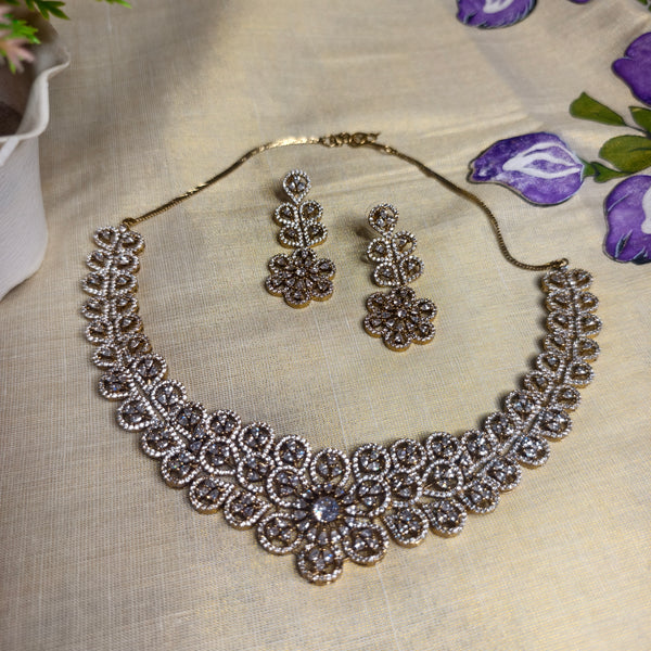 Mehendi Plated Diamond Necklace Set