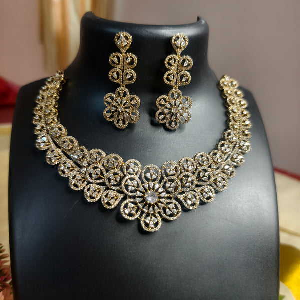 Mehendi Plated Diamond Necklace Set