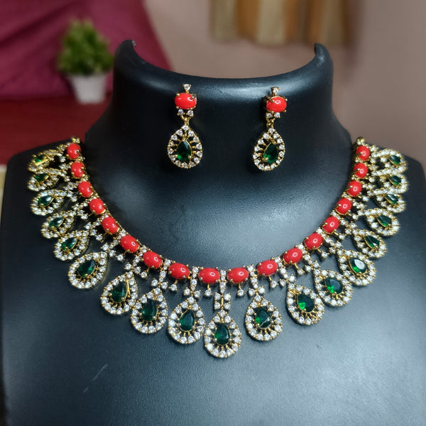 Emerald Ruby Royale Choker Necklace Set