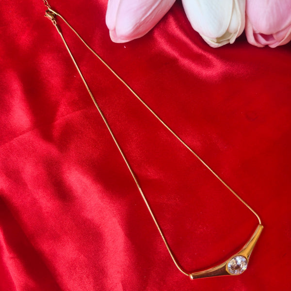 Aurora Solitaire Anti-Tarnish Pendant Chain