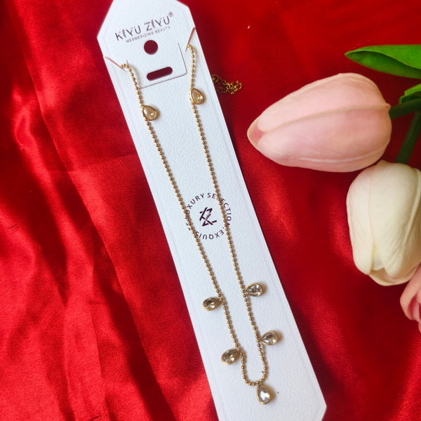 Crystal Dewdrop Anti-Tarnish Pendant Chain