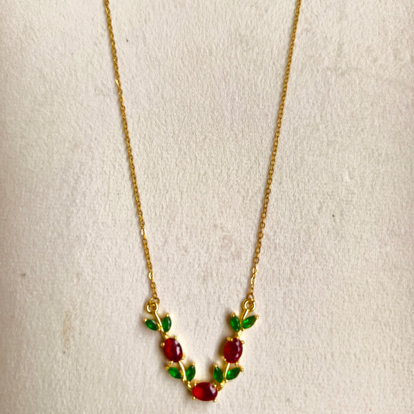 Ruby Tulip Anti-Tarnish Pendant Chain