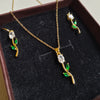 Emerald Bloom Anti-Tarnish Pendant Chain Set