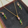 Blossom Vine Anti-Tarnish Pendant Chain set