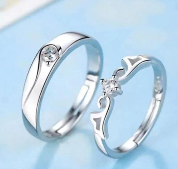 Eternal Harmony Couple Rings – Silver Love Bands ✨💞
