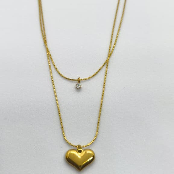 HeartGlow Layered Pendant Chain