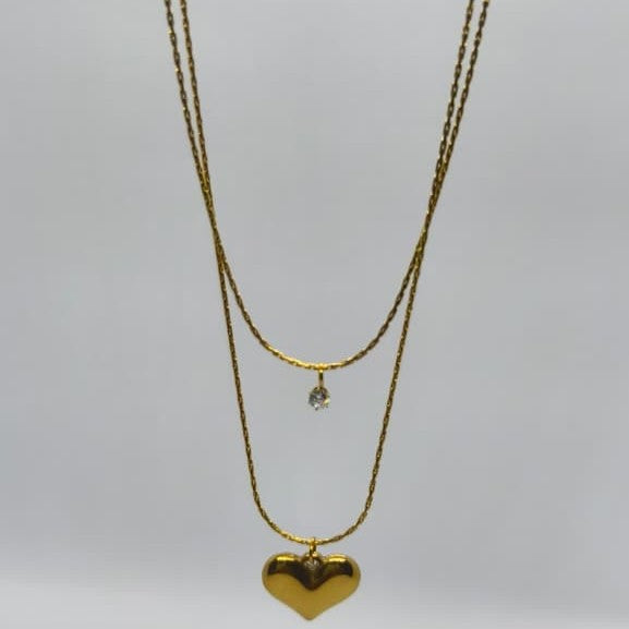 HeartGlow Layered Pendant Chain