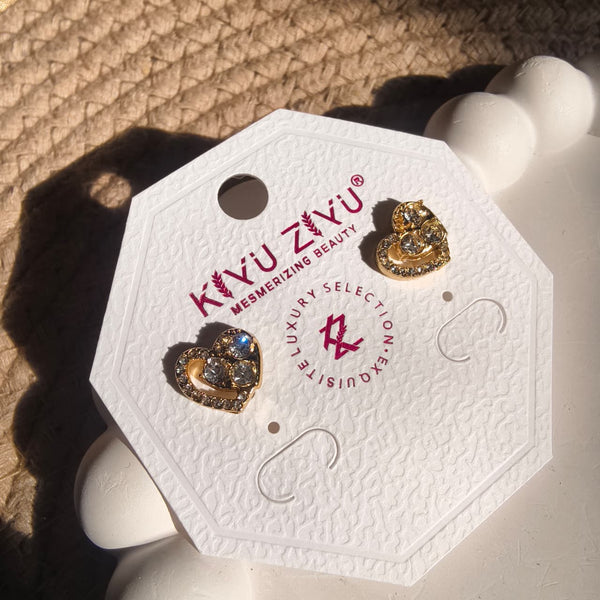 Luna Heart Crystal Studs